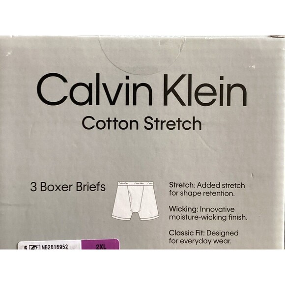 Calvin Klein 3-pack Mens Cotton Stretch Classic Fit Boxer Briefs XXL NEW - Picture 5 of 6